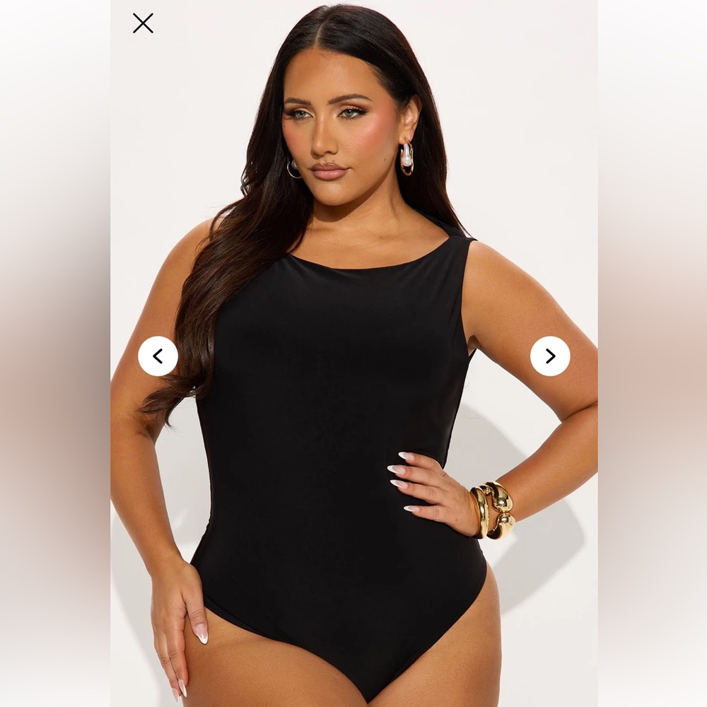 Fashion Nova Black Zienna High Neck Backless Bodysuit